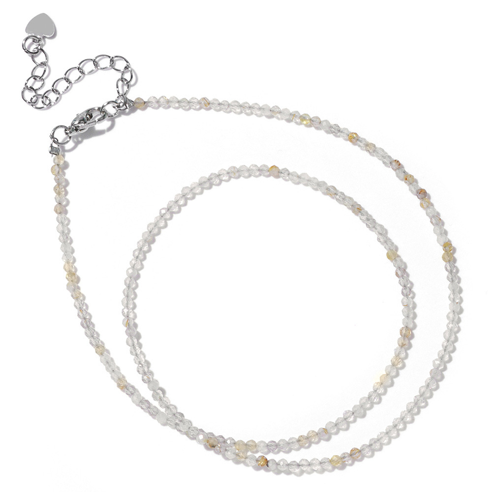 Natural Stone Bead Necklace for Men and Women, Simple Single Layer, Multicolor, Best Friend Gift, Collarbone Chain