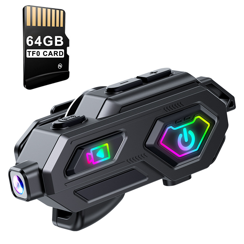 Motorcycle Helmet Bluetooth Headset 5.3 HD Video Recording Riding Photo Dual Intercom Helmet Earphone