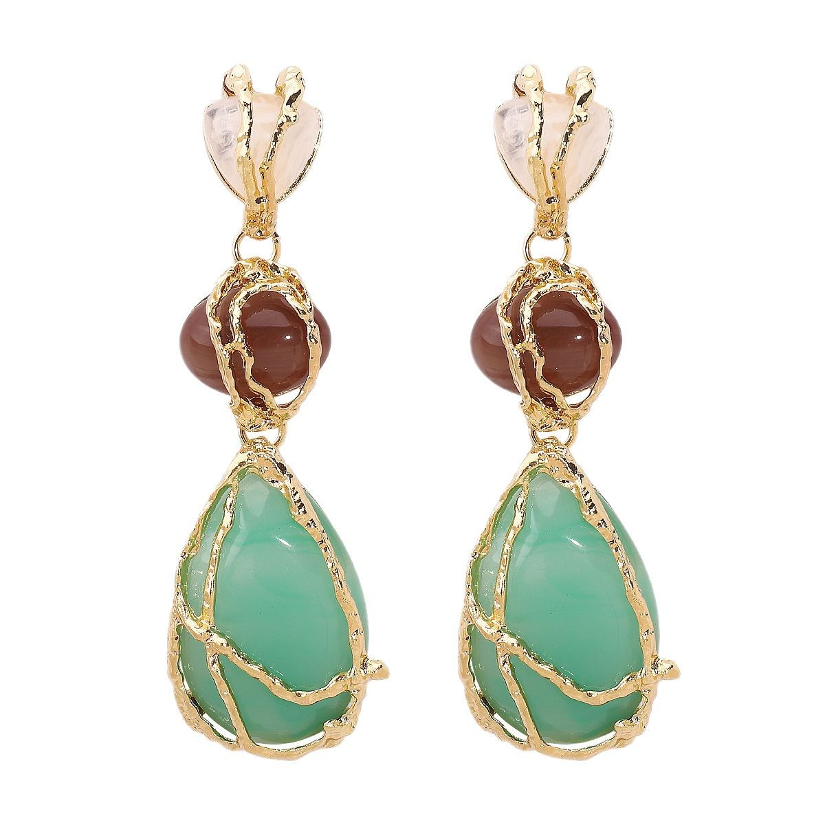 2024ZA Teardrop Earrings Niche Geometric Earrings Simple Earrings Women