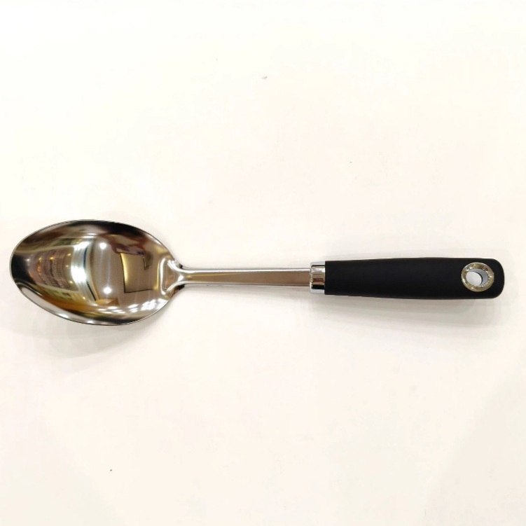 Stainless steel kitchen utensil 3-piece set household spatula soup spoon slotted spoon kitchen cooking spoon anti-scald