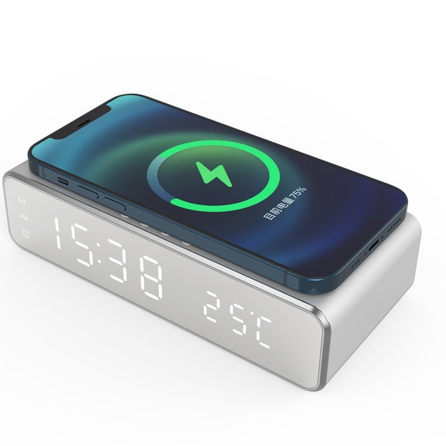 2024 LED Display Bright Surface Thermometer Wireless Charger Multifunctional Desktop Wireless Charger