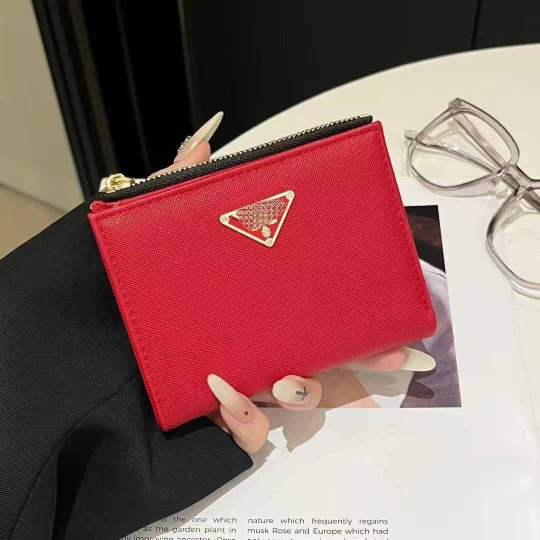 Brand luxury coin purse women small card case multi-card slot cross grain coin purse