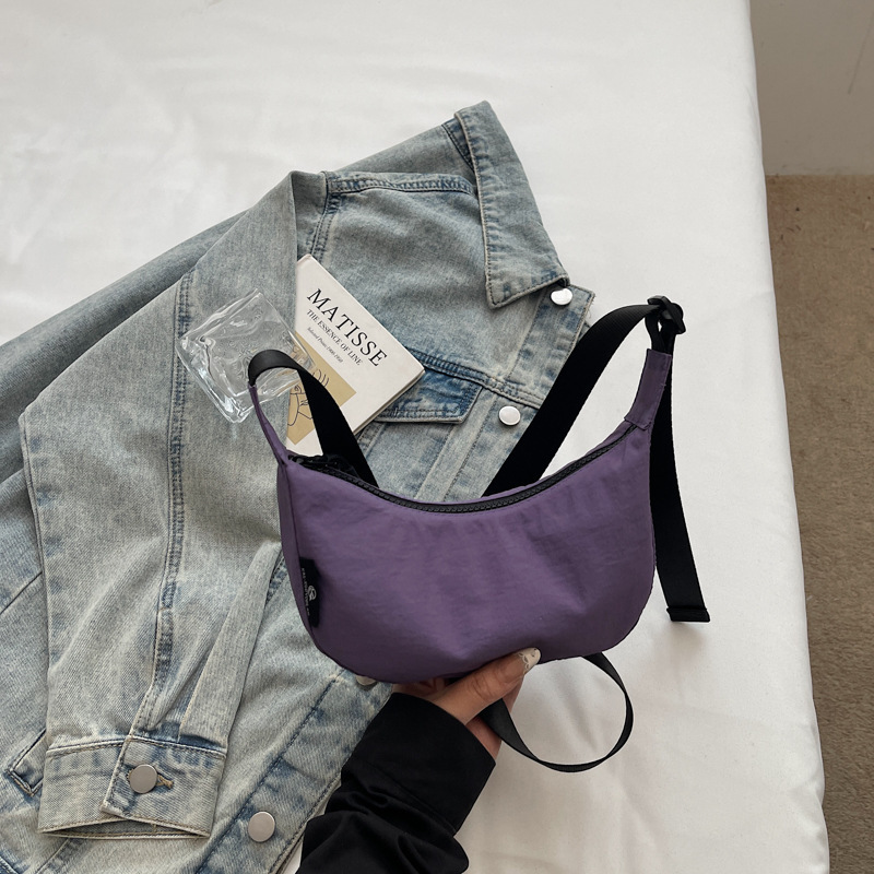2026 New Small Moon Bag Crossbody / Wide Underarm Crossbody Bag Women Canelé Style Outfit Outdoor Small Bag
