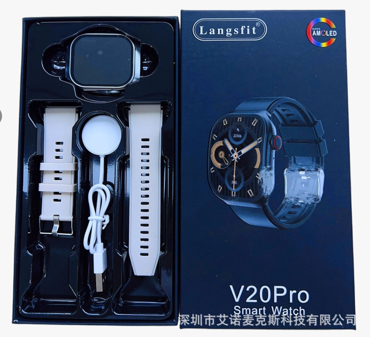 V20 Promax Smart Watch Curved Bluetooth Call Sports Watch Music Play Information Reminder V20PM