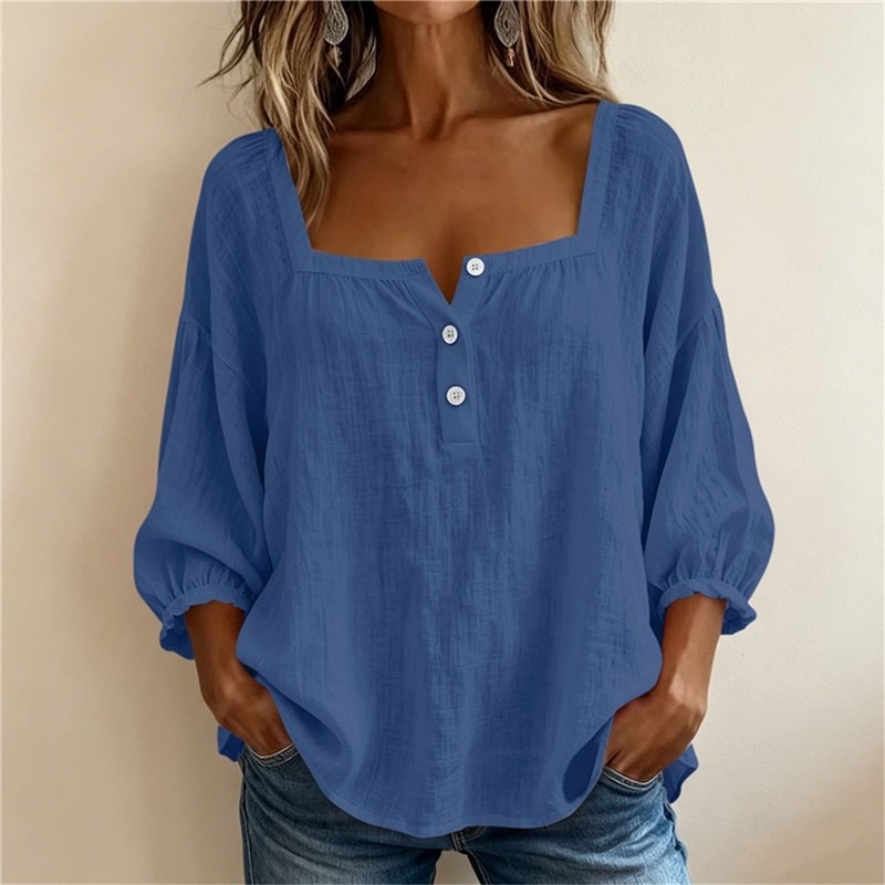 2026 Independent Station Summer Women's Unique Solid Color Print Long Sleeve Shirt
