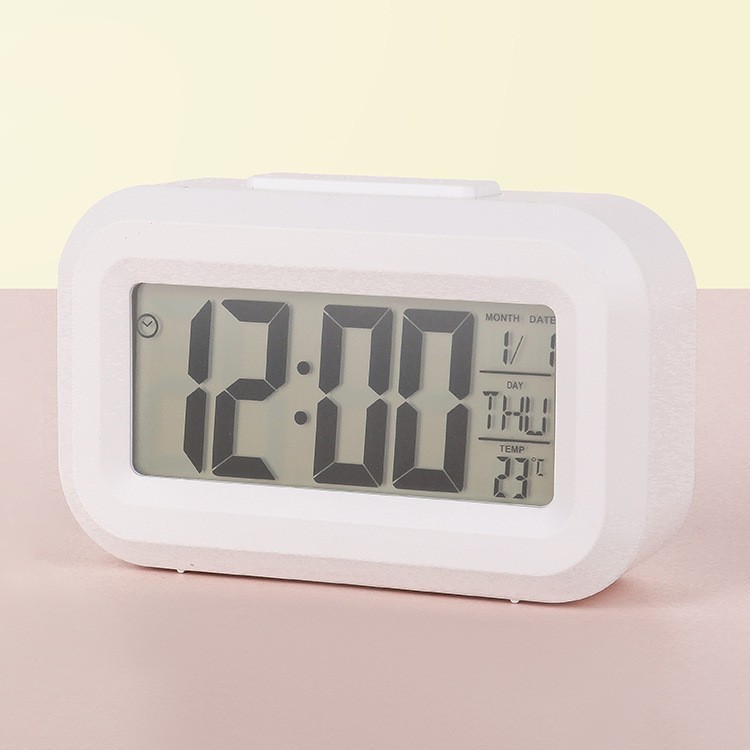 Alarm Clock Children Simple Small Alarm Clock Cute Student Mini Small Desk Clock Temperature Date Display Timer Snooze Clock