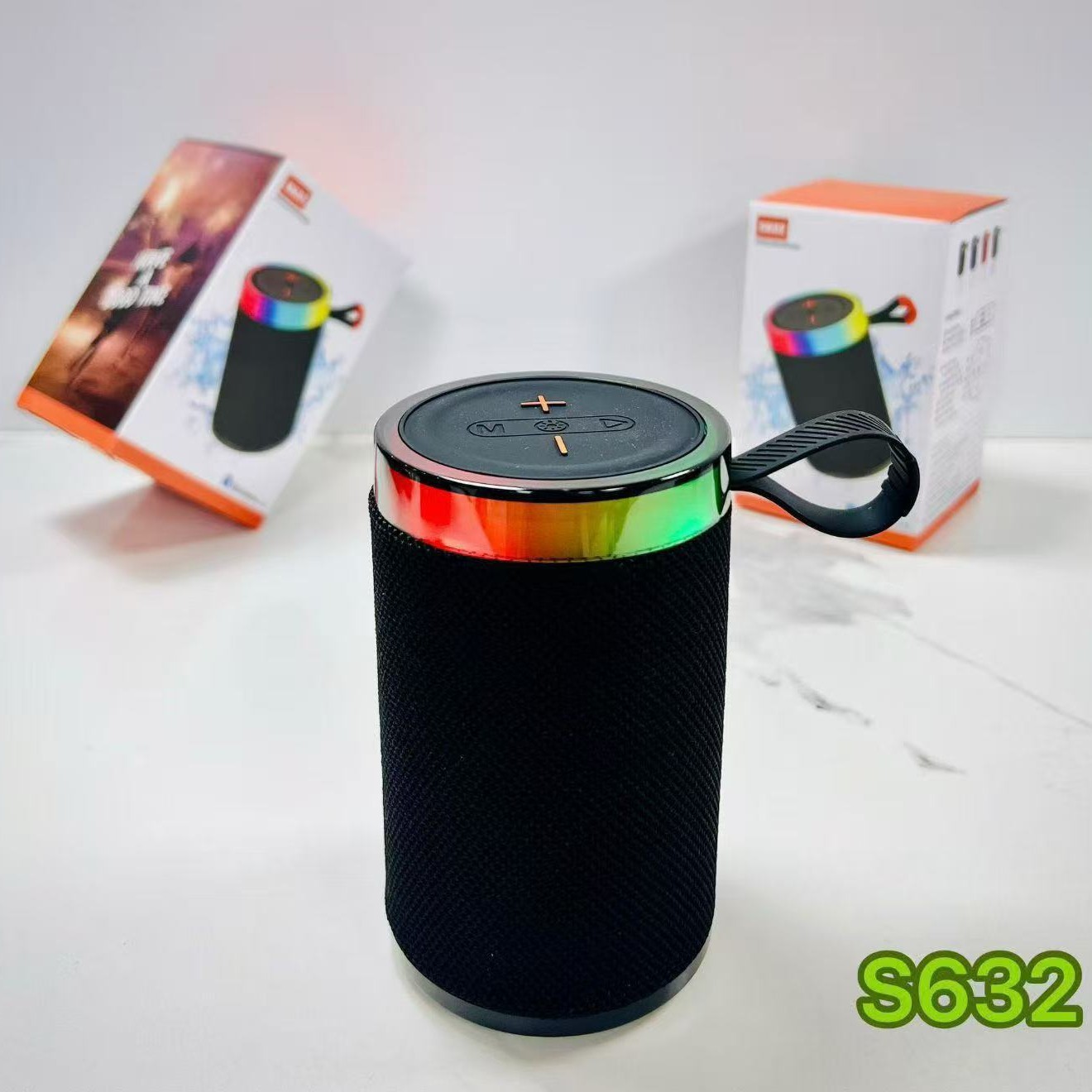 S632 Colorful Light Bluetooth Audio Outdoor Portable Bass Home Desktop Small Mini Fabric Speaker