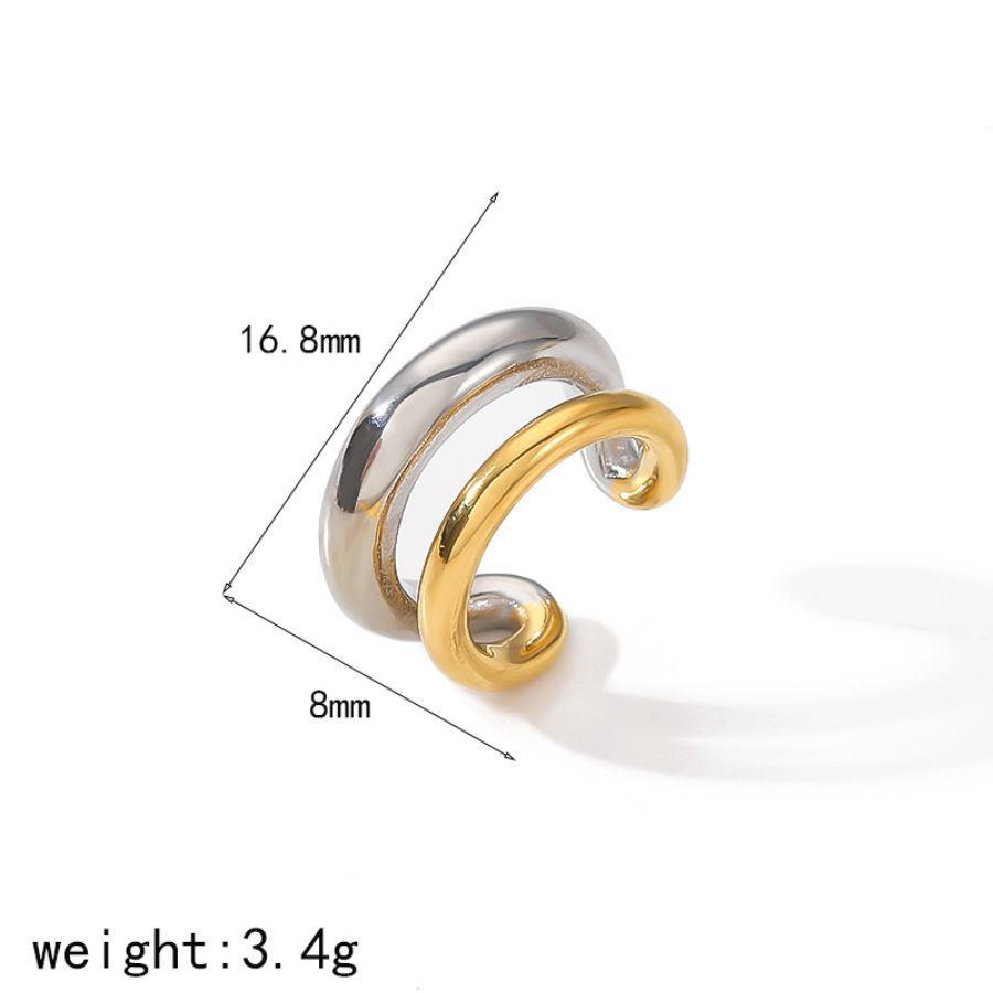 New Ins style titanium steel ear cuff no ear hole 18K gold stainless steel ear clip
