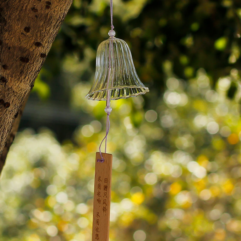 Wishing Wind Chime Decoration Wind Chime Cherry Blossom Glass Transparent Hanging Scenic Spot Scene Layout Wind Chime Student DIY