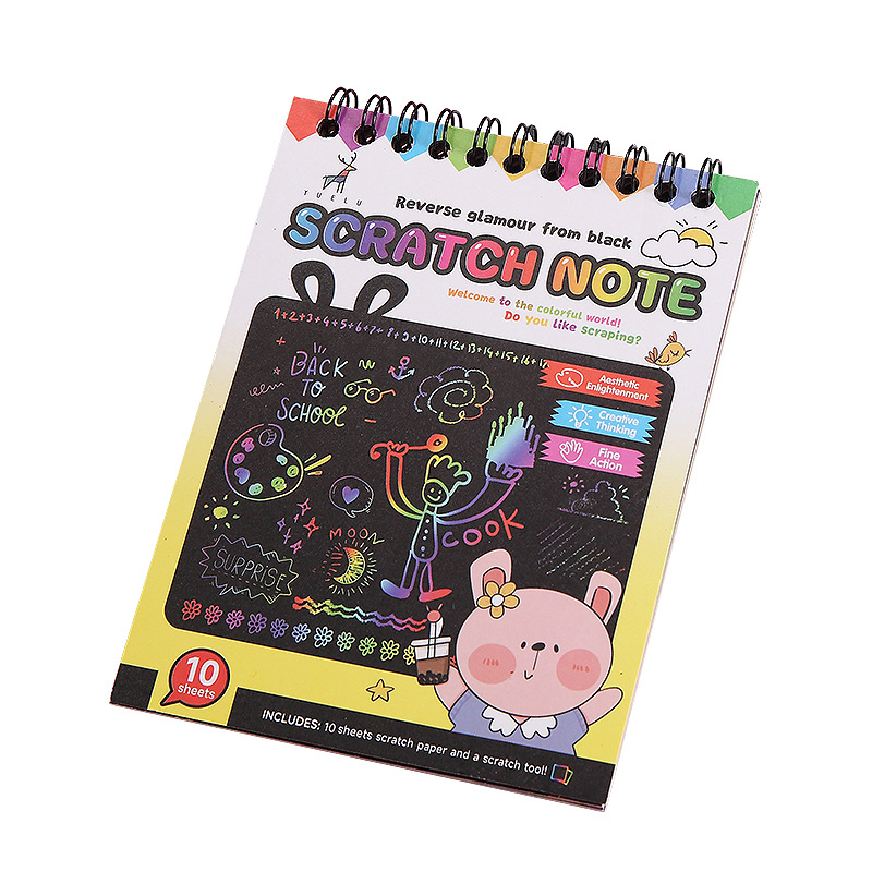 Children's colorful DIY scratch art graffiti scratch book kindergarten art scratch paper fun scratch book
