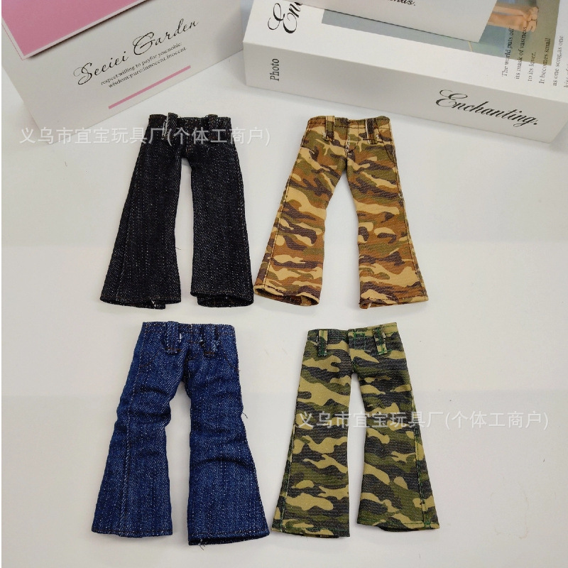 New Cute Long Leg KT Camouflage Blue Wide Leg Jeans [Doll Not Included] Backpack Pendant Accessory Decoration