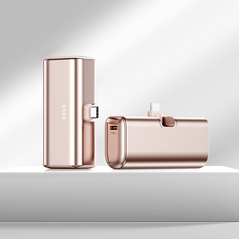 Foldable Plug Fast Charging Metallic Paint Tail Plug Capsule 5000mAh Power Bank Portable PD Mobile Power Supply