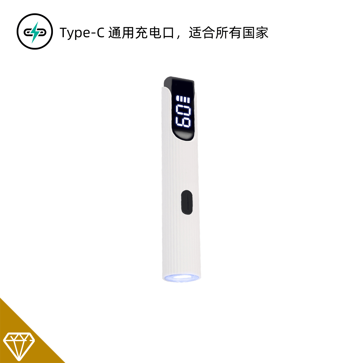 Rechargeable Handheld Nail Linear Lamp Focused Light No Black Hands Rechargeable Screen Display UV Lamp Nail Tip Fast Drying Lamp