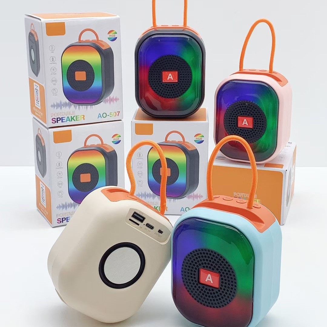 AO-507 Wireless Bluetooth Speaker Portable Outdoor Mini TWS Subwoofer RGB Light Small Speaker