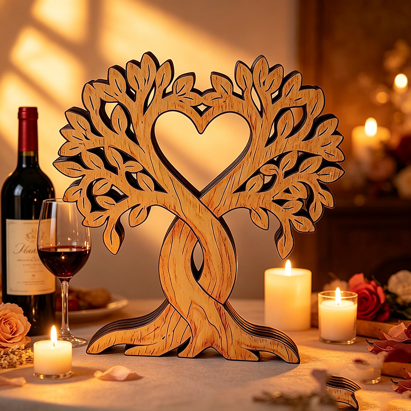 New Anniversary Gift Wooden Ornament Wedding Decoration Anniversary Couple Gift Wooden Ornament