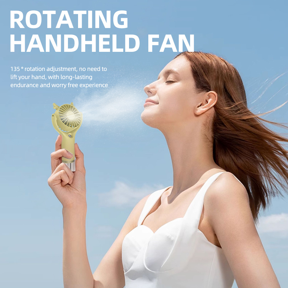 New Spray Fan USB Charging Mini Handheld Fan Humidification Cooling Strong Wind Portable Neck Fan