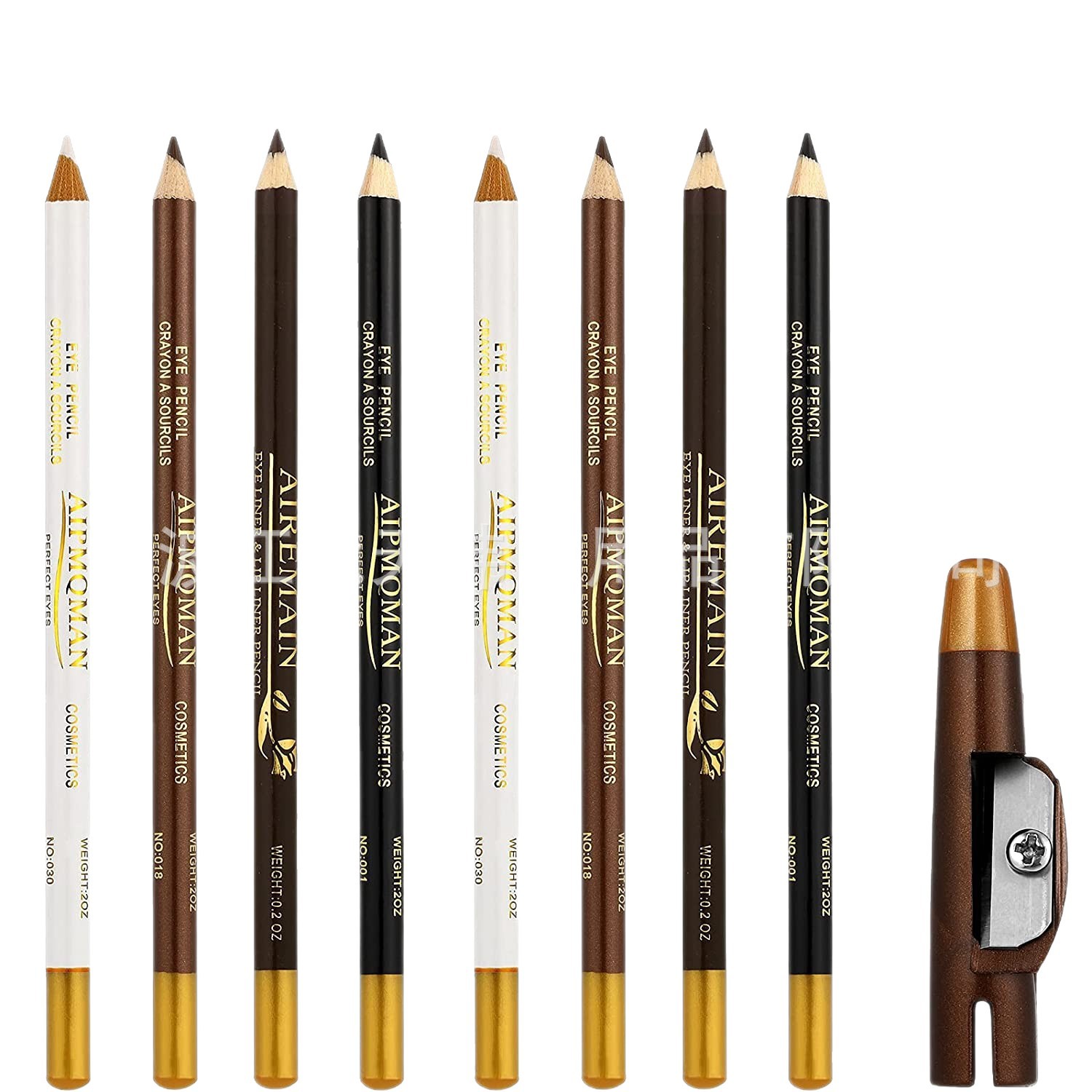 Eyeliner Eyebrow Pencil with Sharpener Beard Pen Mustache Pen Barber Pencil for Hairline and Eyebrow Drawing