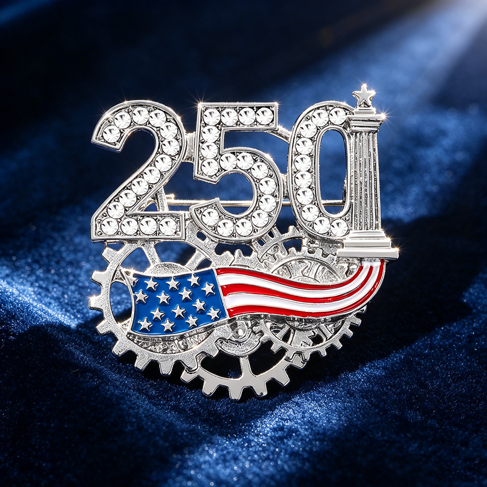 2026 US Founding 250th Anniversary Commemorative Brooch Independence Day Patriotic Medal Corsage Accessory