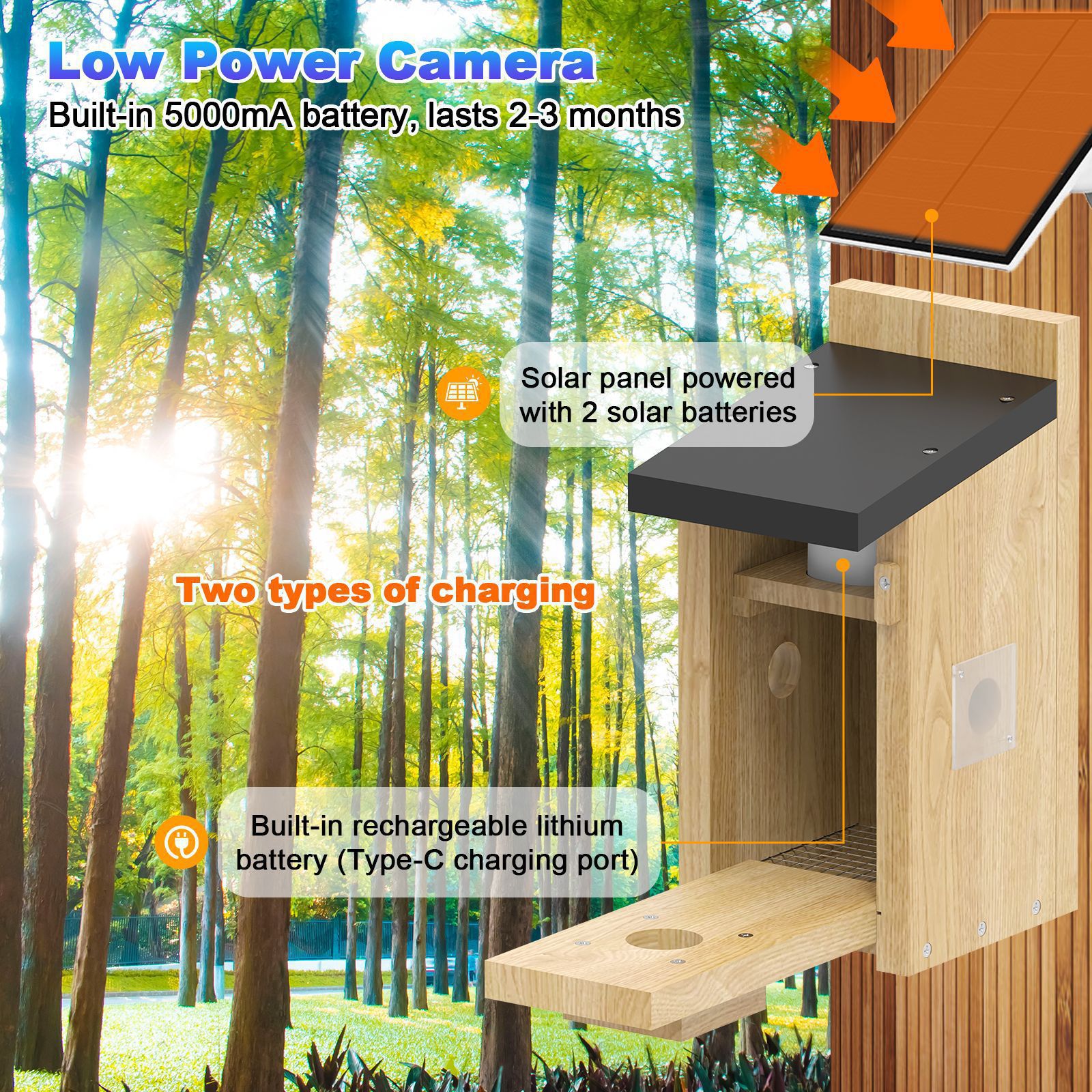 Solar Smart Visual Bird Nest/Birdhouse/Bird Nest With Low Power Camera Bird Incubation House