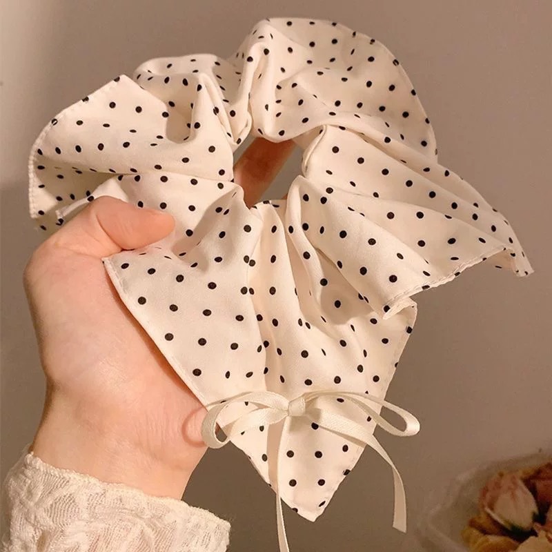 Oil painting texture square scarf hair tie new durable elastic hair accessory