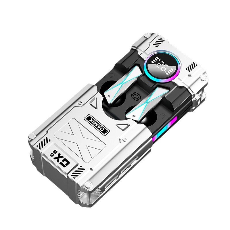 Strict selection DX08 wireless Bluetooth earphone mechanical metal sense TWS noise reduction digital display power bank long battery life e-sports style