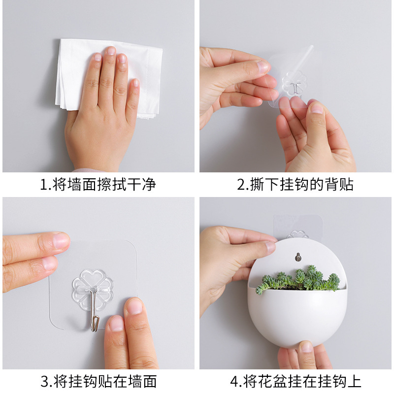 Hydroponic Wall-Mounted Flower Pot Wall Hanging Vase Lazy Man Plastic Wall Hanging Green Ivy Hanging Storage No-Drill