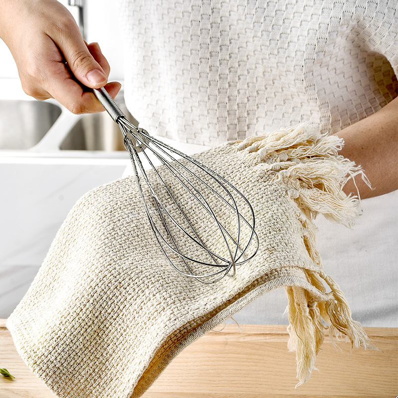 430 Stainless Steel Mini Spring Handle Manual Egg Beater Small Egg Whisk Cream Whipper