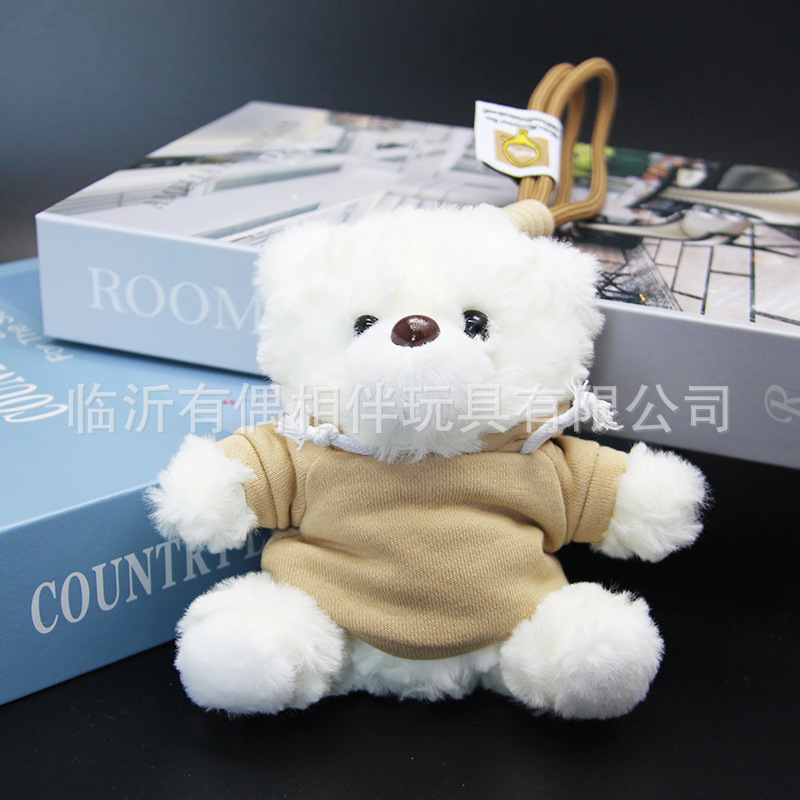 Teddy bear pendant hoodie bear keychain plush toy backpack charm souvenir print name custom LOGO