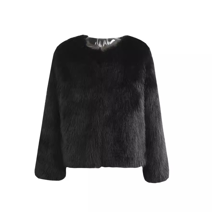 Autumn/winter new toka round neck jacket faux fur coat young coat short faux fur coat