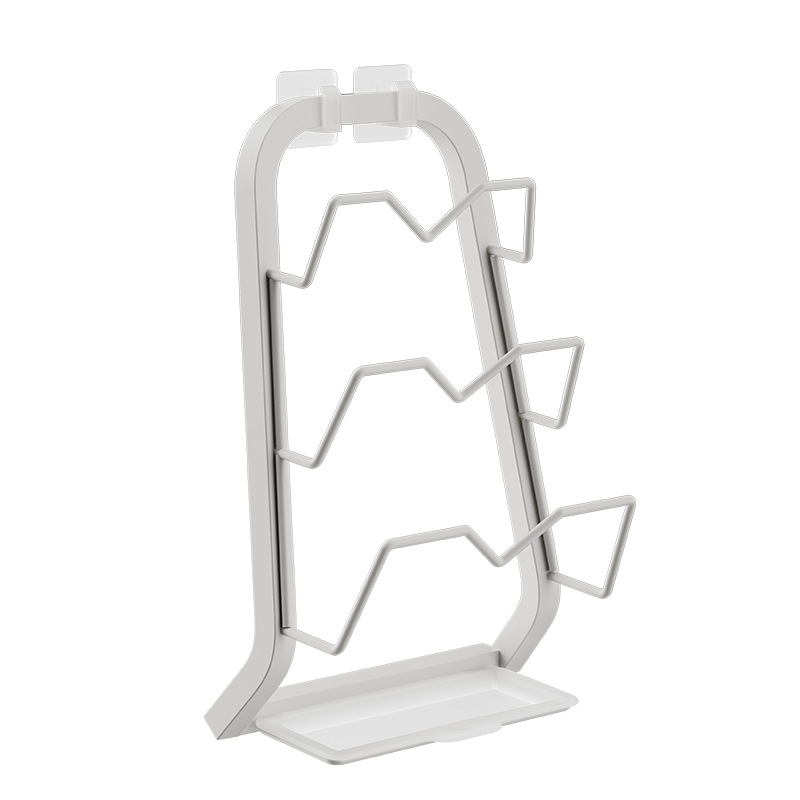 Pot lid rack wall-mounted no-drill kitchen storage rack multi-functional household storage rack cutting board rack multi-layer chopping board rack