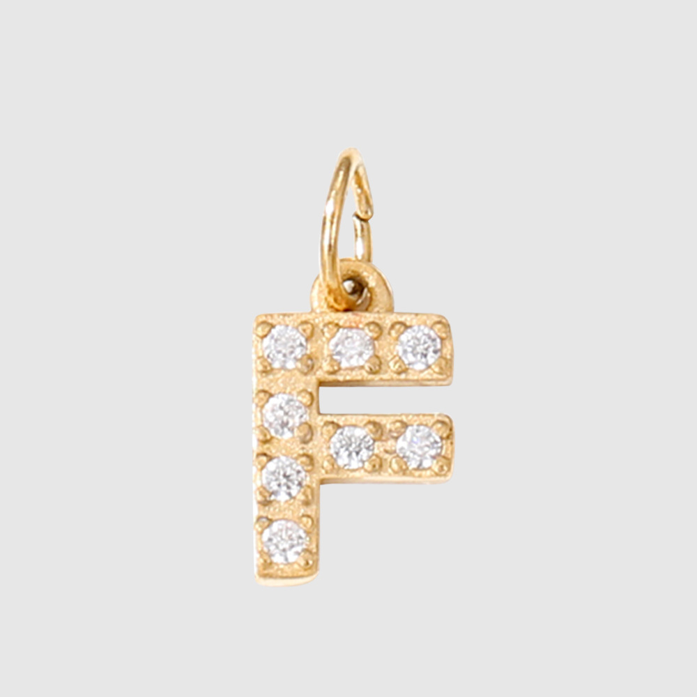 eManco Full Diamond Stainless Steel Jewelry Accessories Letter Single Pendant DIY Zircon Necklace Bracelet Charm