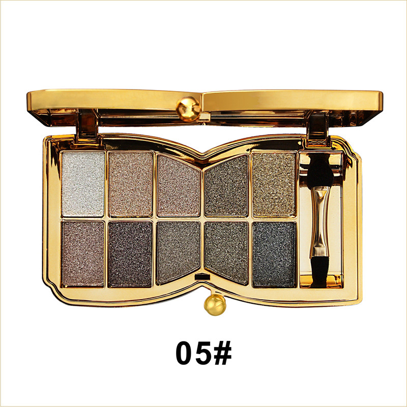 Vini Bear 10-Color Explosive Shimmer Eyeshadow Shimmer All the Way Fine Non-Flying Powder Beginner