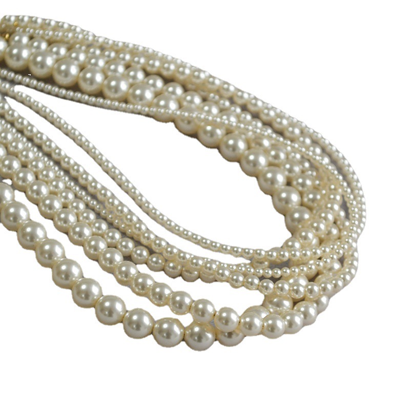Elegant high-brightness crystal artificial imitation pearl 650 color number delicate soft simple stack necklace锁骨链
