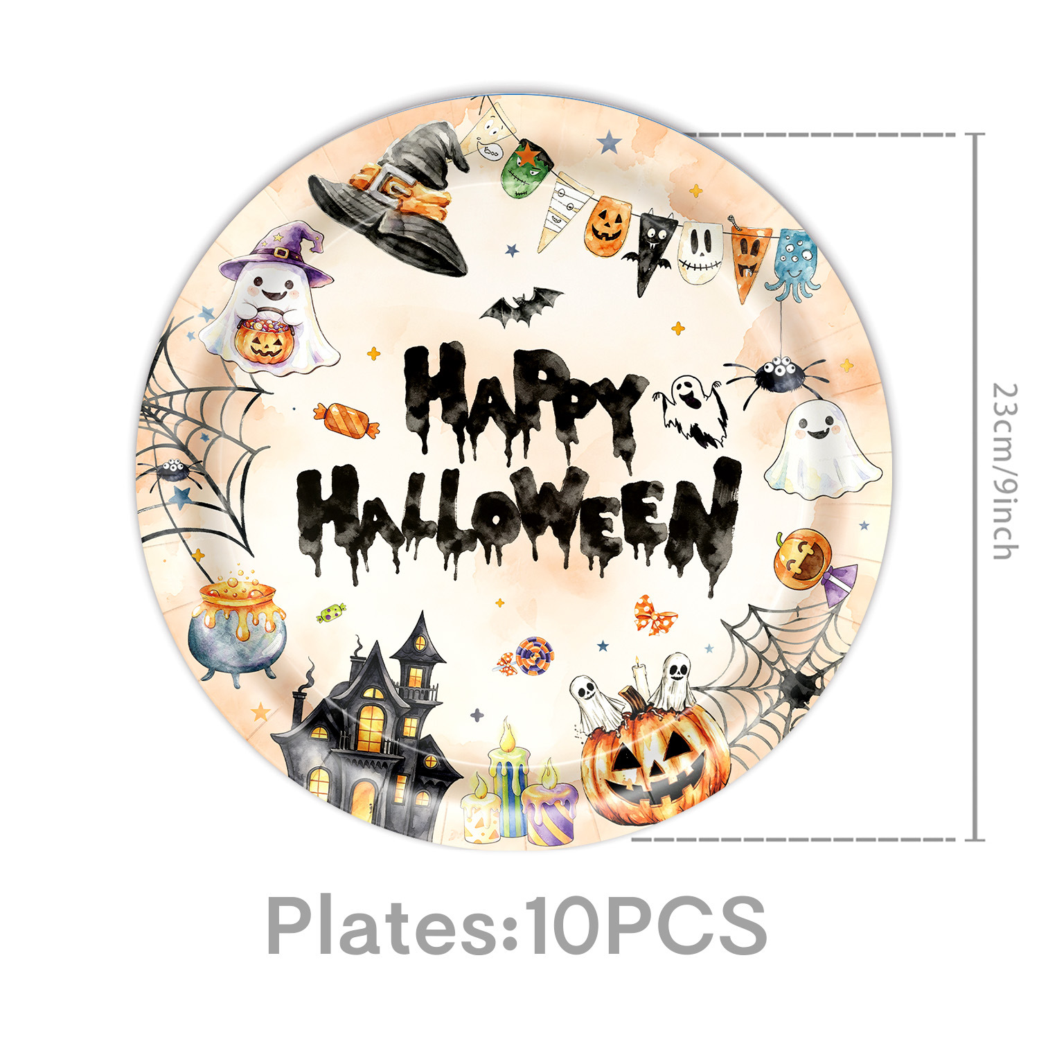 New Pumpkin Ghost Halloween Party Tableware Paper Plate Napkin Tablecloth Bunting Flag Cake Decoration