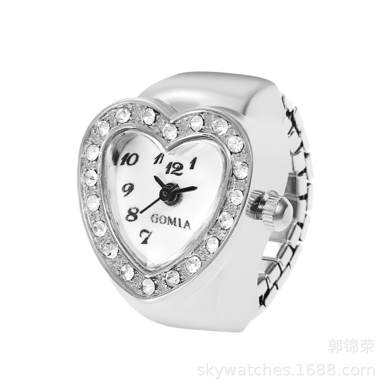 New Heart-shaped Ring Watch Watch Women's Watch Finger Watch Candy Color Gift Watch Fun