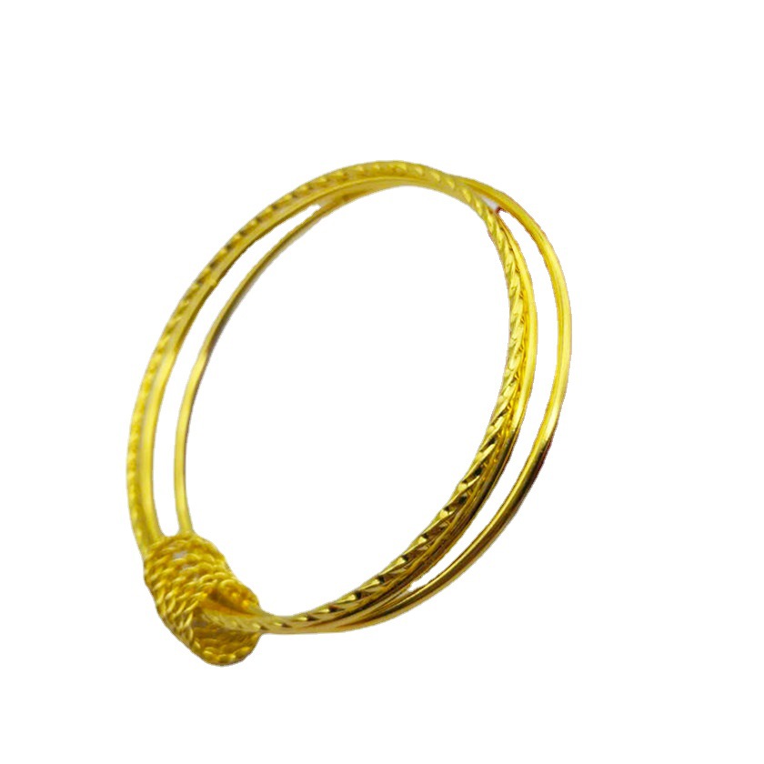 Gold-plated bracelet women 18K imitation gold push-pull bracelet dragon phoenix blessing phoenix tail street vendor ten yuan style