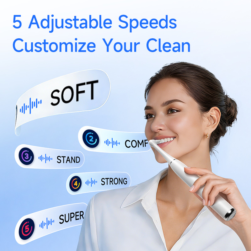 New waterproof electric teeth whitening device, tooth polisher, plaque and yellow teeth remover, oral stain cleaner