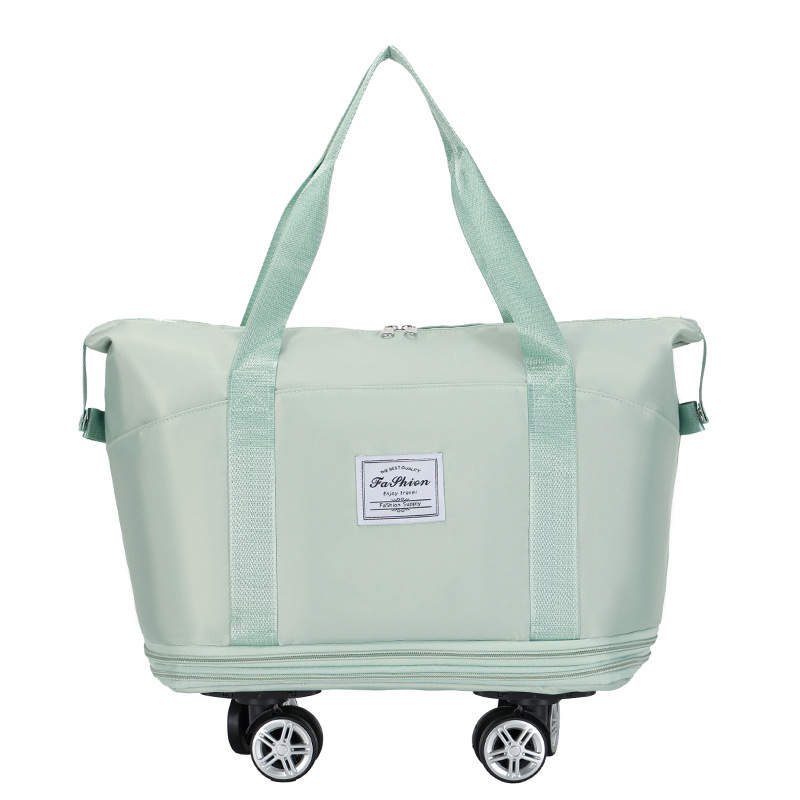 Travel bag with pulley universal wheel women large capacity foldable pull rod bag shopping storage luggage bag waterproof