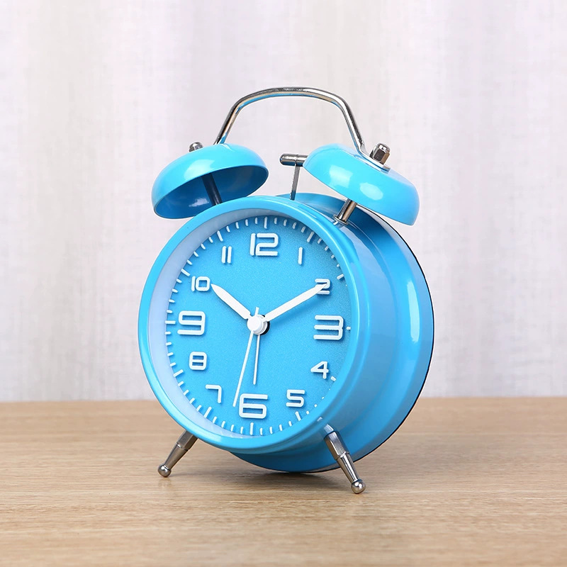 4-inch silent alarm clock metal bell clock ASiDA sweep second hand three-dimensional digital with luminous student clock