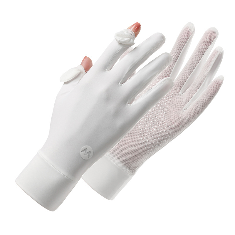 Sun Protection Gloves for Women, Summer Thin Style, Anti-Uv, Outdoor Cycling, Electric Bike Driving, Sunshade, Non-Slip, Fishing, Ice Silk