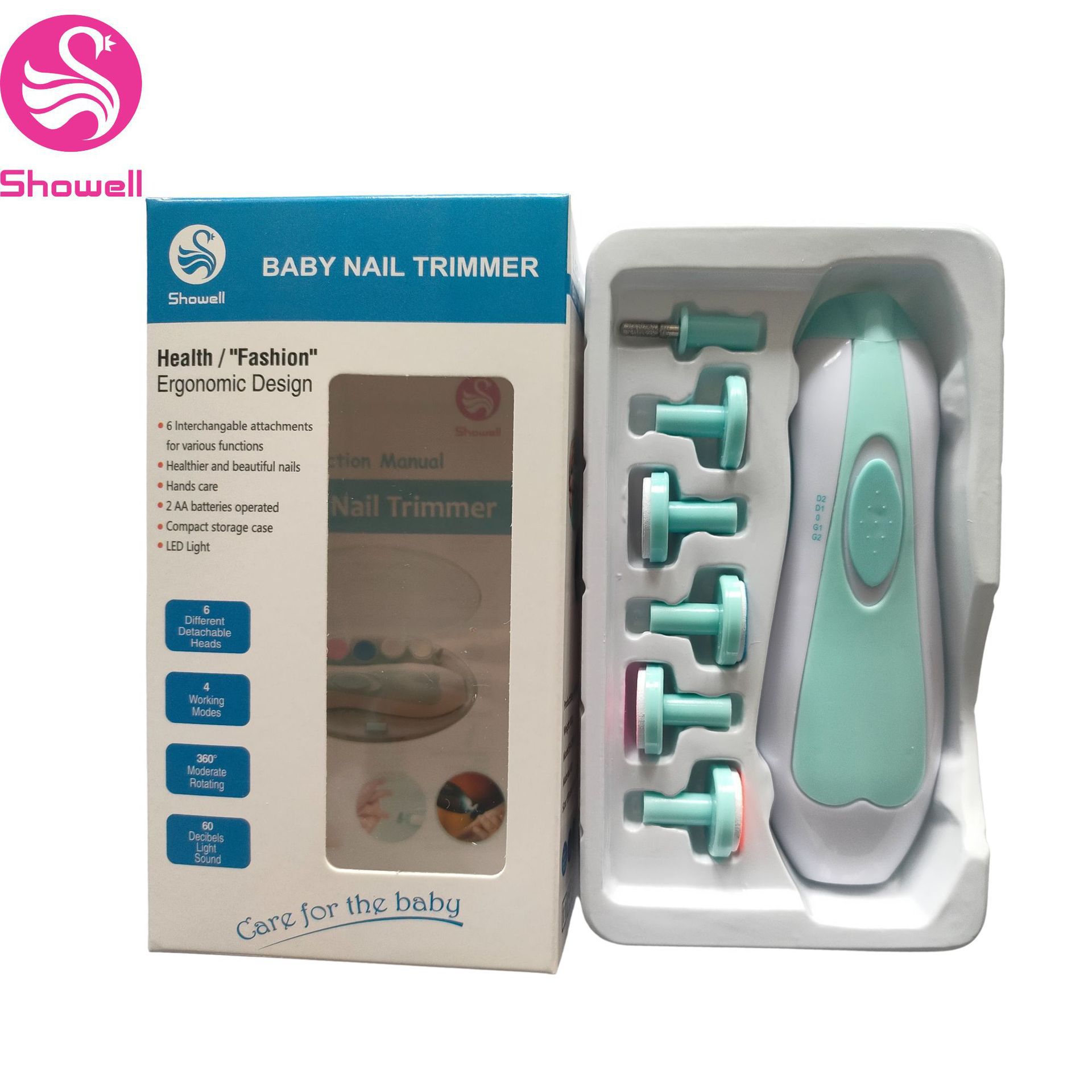 Quiet Replaceable Grinding Head Nail Clipper with Light Nail Care Tool Set Electric Nail File for Baby Non-Pinching
