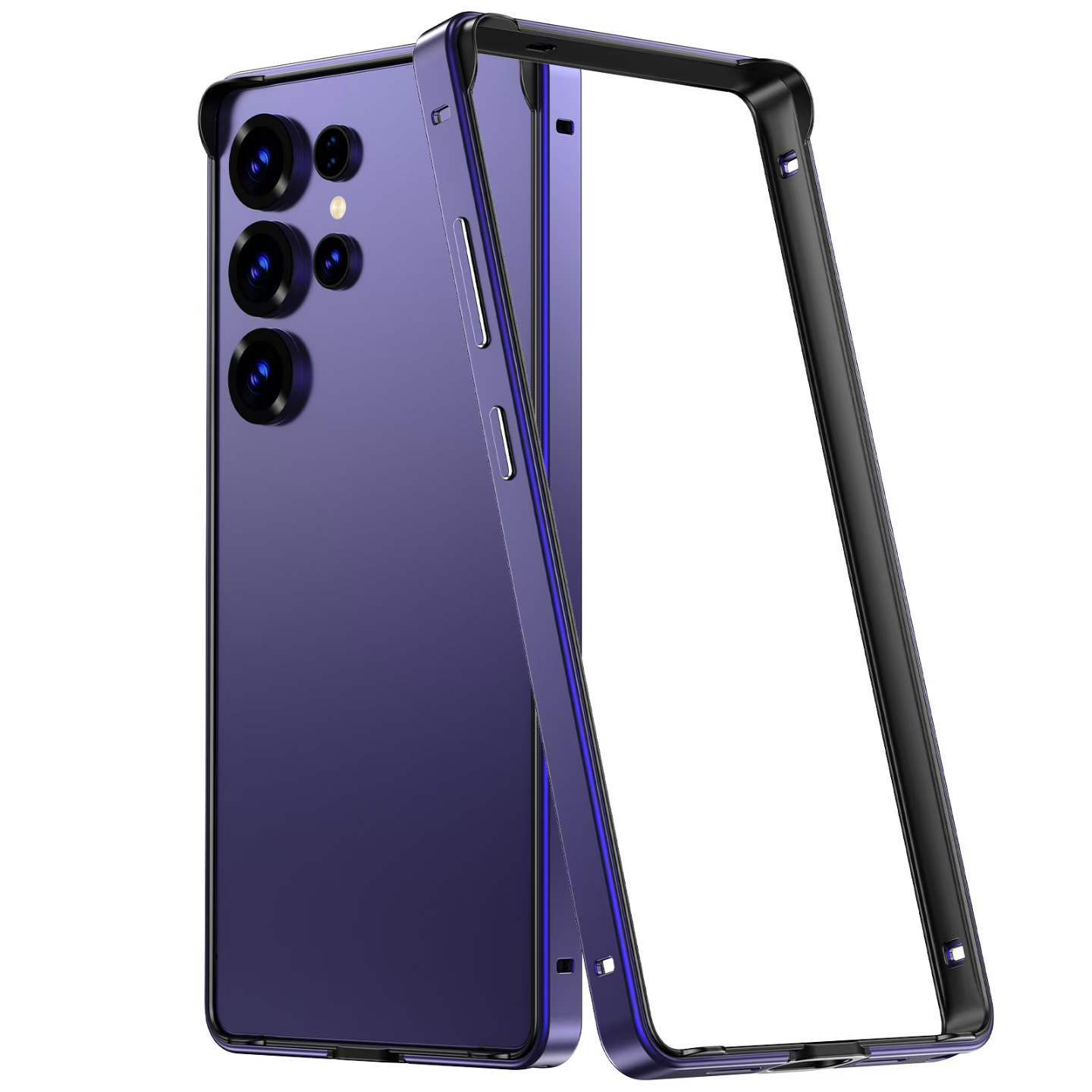 Convex corner silicone metal frame for Samsung Galaxy S26 Ultra phone case four-corner anti-fall S26 frame