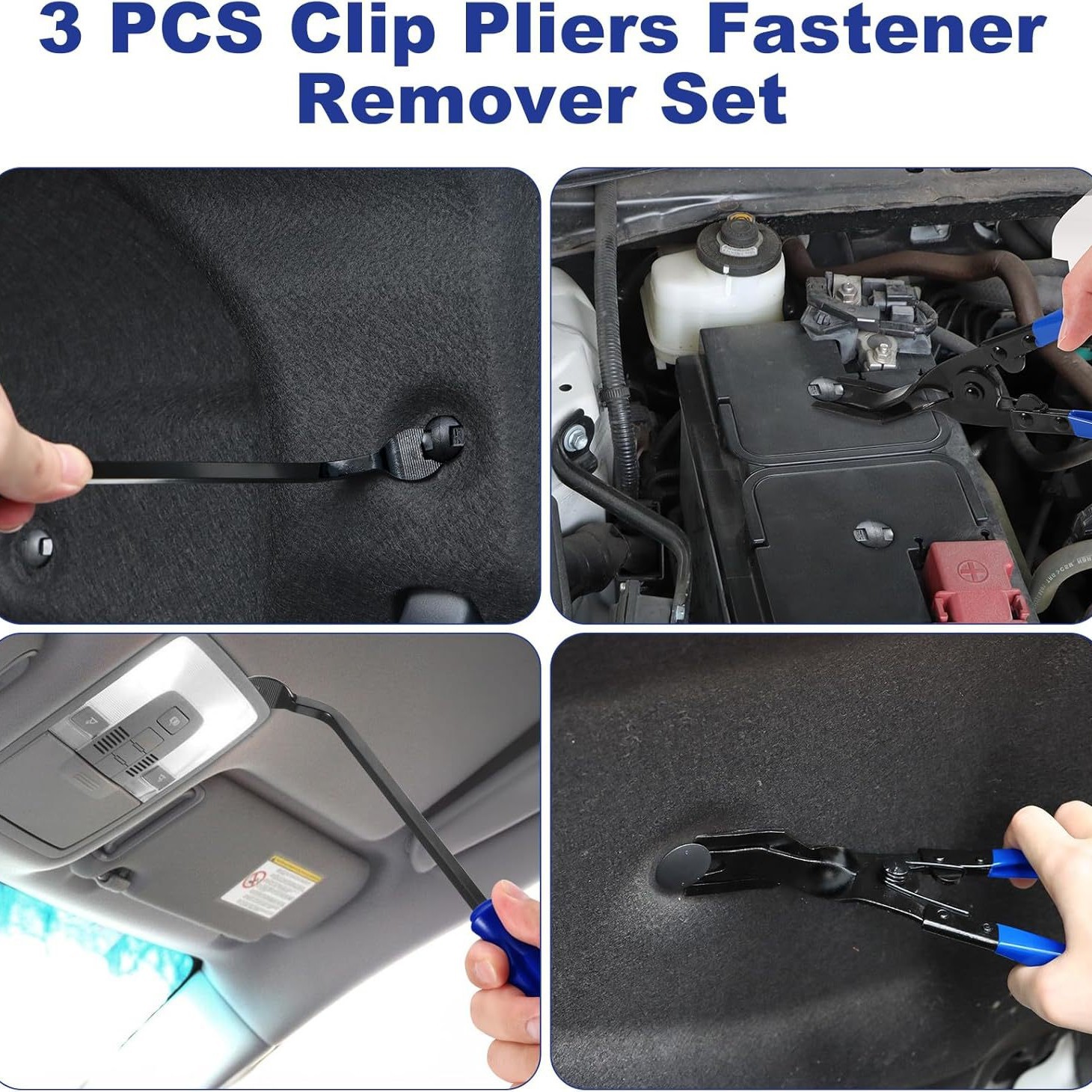 7-Piece Car Audio Modification Tool Anti-Scratch Plastic Pry Bar Fastener Clamp Interior Clip Removal Tool