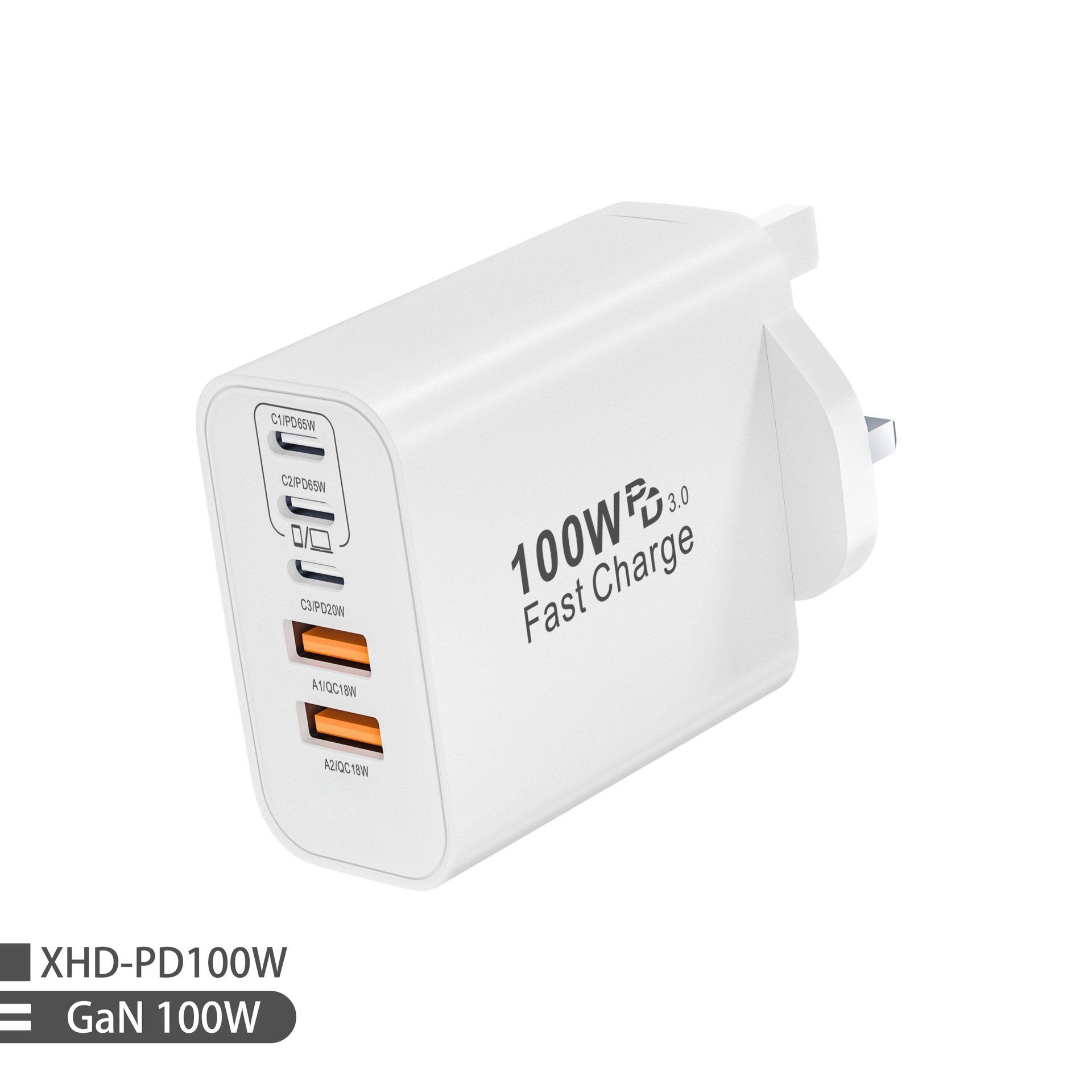 GaN 100W US standard charger for Apple 16 charger Samsung phone UL certified multi-port fast charging head