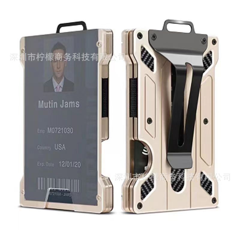 New Aluminum Alloy Card Holder Transparent Badge RFID Metal Wallet Work ID Card Clip Business Card Holder