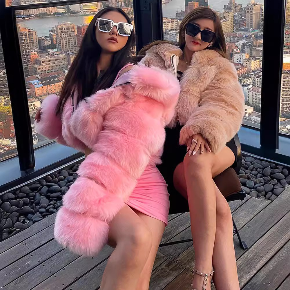 New faux fur coat jacket faux fur Haining faux fur