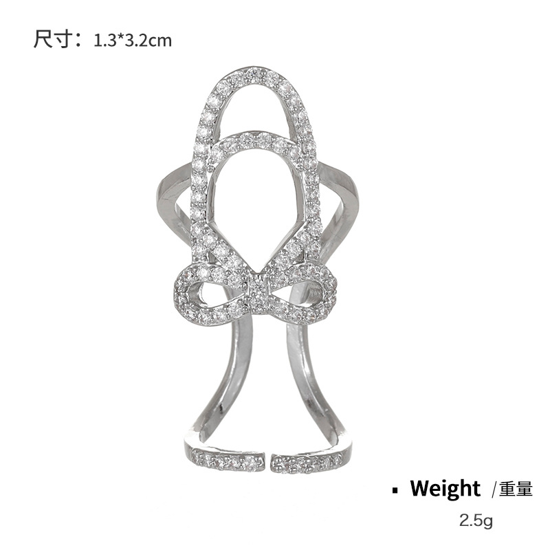 Kenjie copper gold-plated zircon fingertip ring for women punk nail art nail ring exquisite nail cover