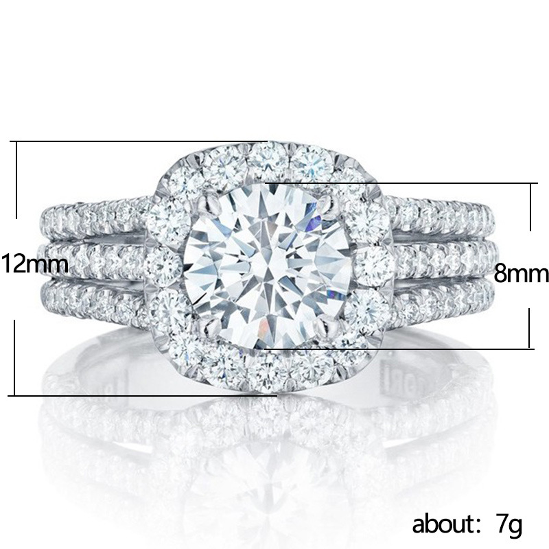 Cao Shi New Ring Full Diamond Zircon Copper Jewelry Wedding Exchange Ring