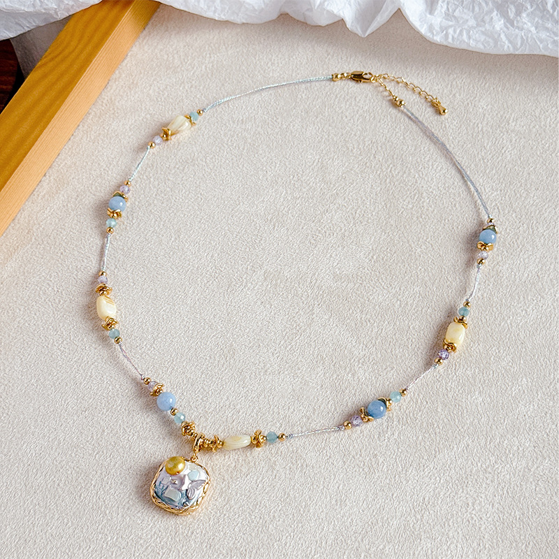 NALA New Chinese Style Accessories Freshwater Pearl Necklace Accessories Women Natural Stone Necklace Niche Clavicle Chain