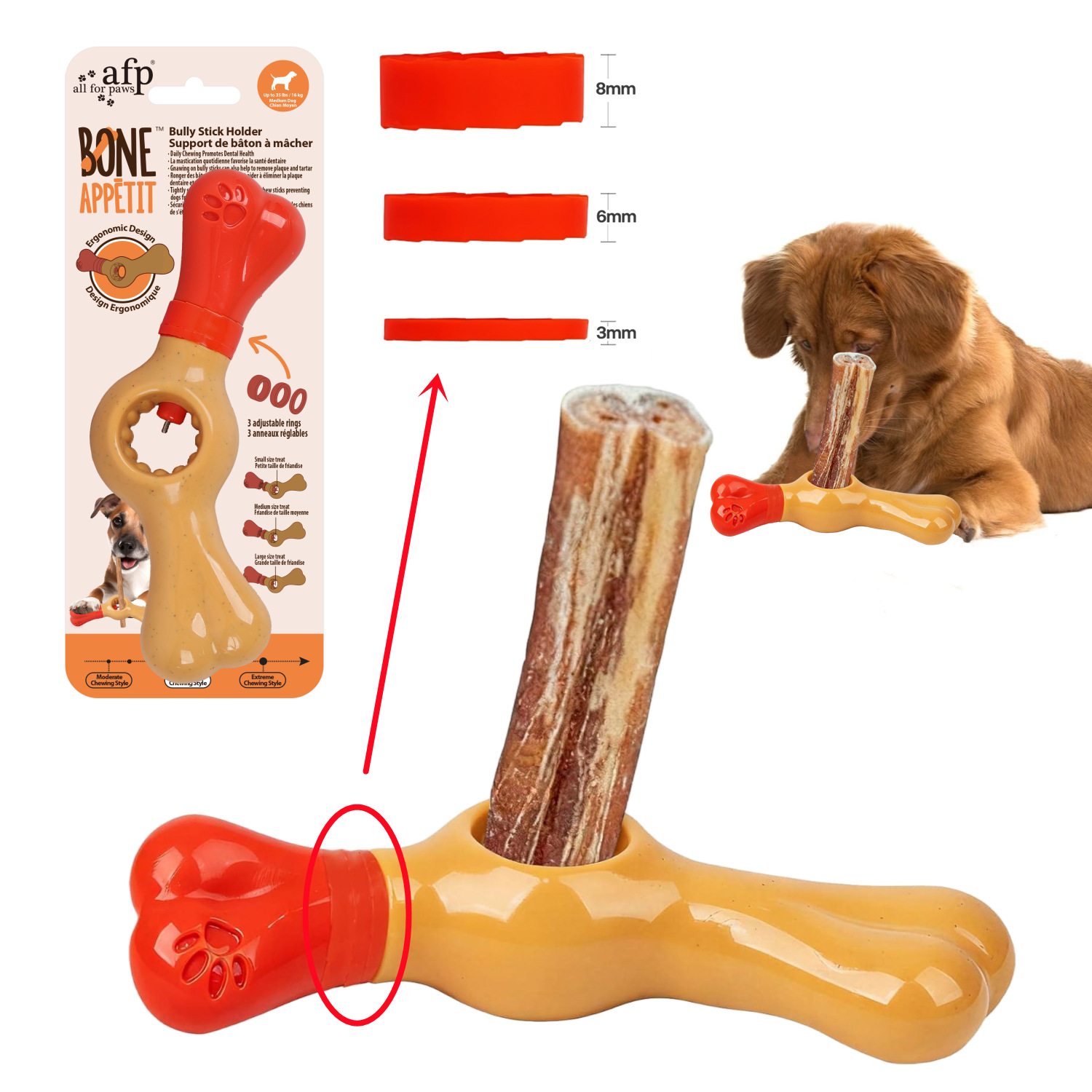 Dog Treat Stick Fixer Chewing Stick Holder Teeth Grinding Bite-resistant Cleaning Anti-choking Dog Toy
